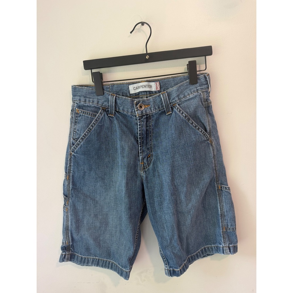 Levis Carpenter Denim Shorts‎ Mens W29 Medium Wash Blue Utility Workwear 481